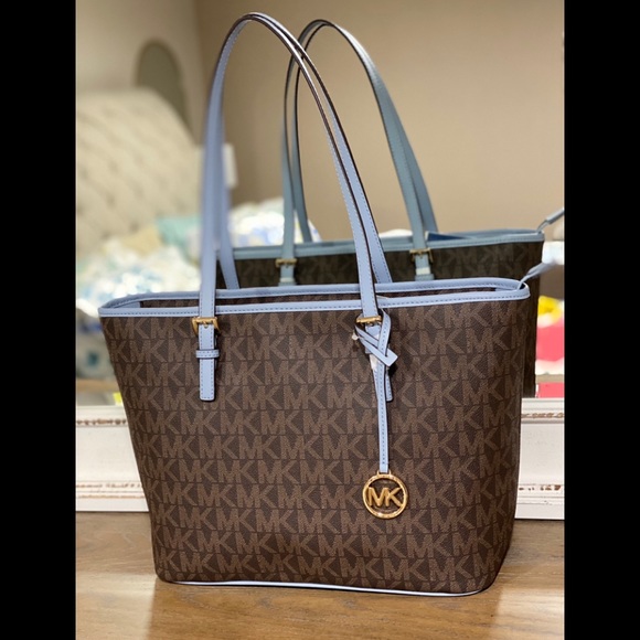 Michael Kors Light Blue/Brown tote bag - Picture 3 of 3